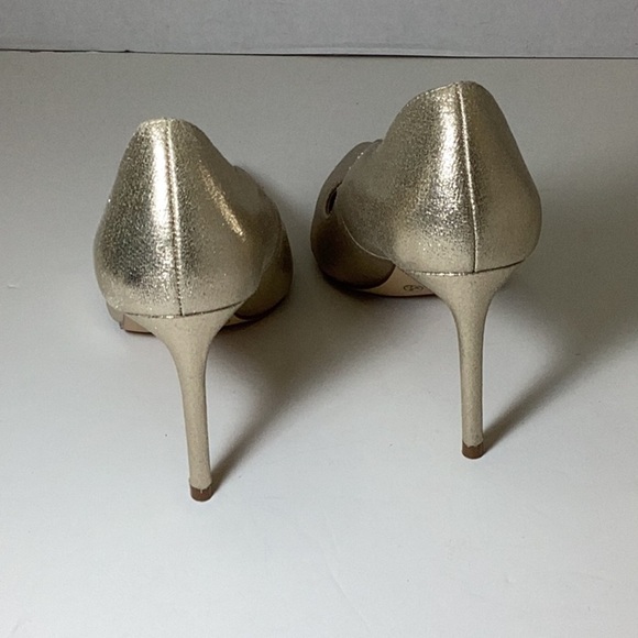 Chinese Laundry Pumps Womens Gold Scalloped Pointed Toe Spice Heels - Picture 7 of 9